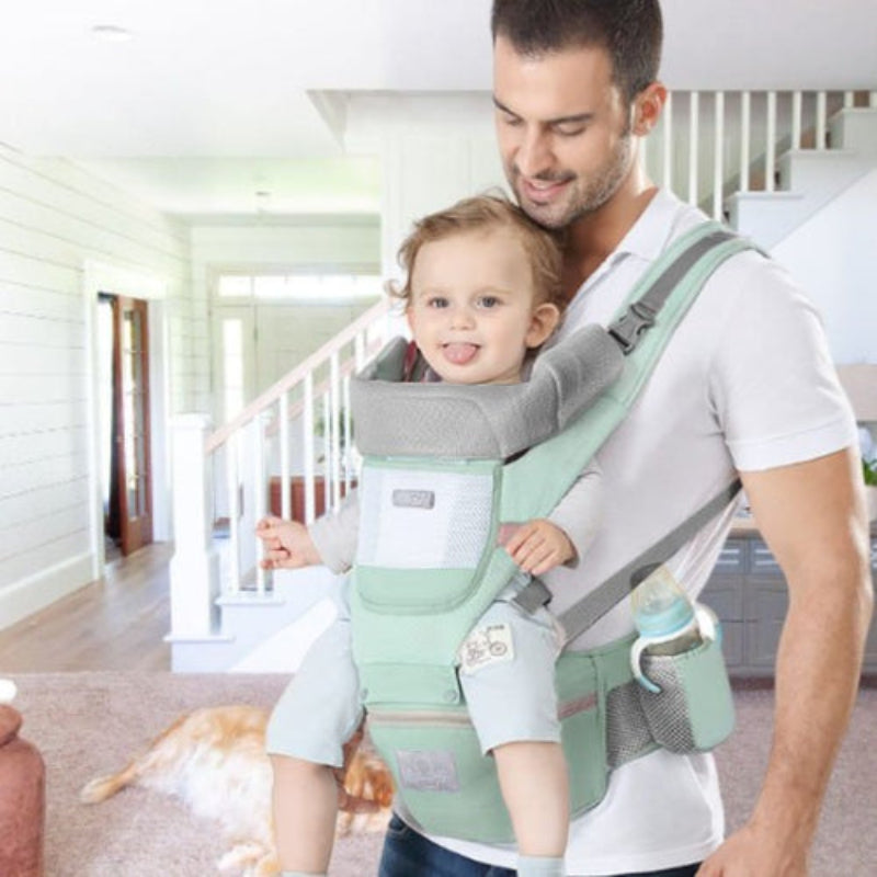 Papa avec porte bebe confortable